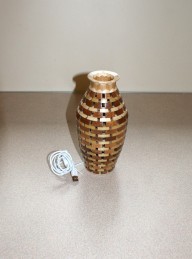 This open segment vase with internal light won a turning of the month certificate for Ken Akrill